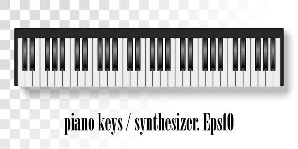 Wektor ilustracji realistycznych kluczy fortepianowych. Widok z góry realistyczn - Wektor, obraz