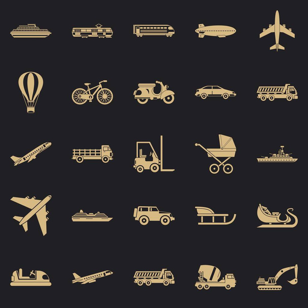 Conjunto de iconos de tránsito, estilo simple
 - Vector, Imagen