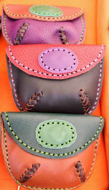 Hand made leather purses - Photo, Image