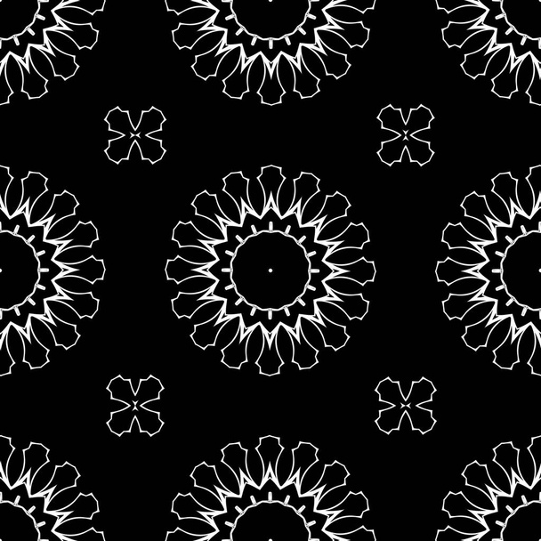 Black and white geometric abstract ornamental background - Fotoğraf, Görsel
