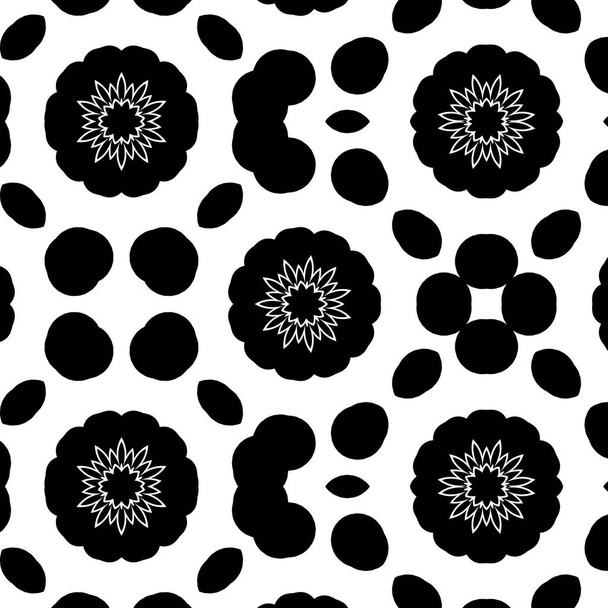 黒と白の丸い形の幾何学的観賞用のレンダリング万華鏡  - 写真・画像