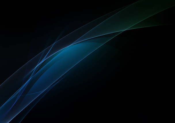 Abstract background waves. Black, blue and green abstract background - Фото, изображение