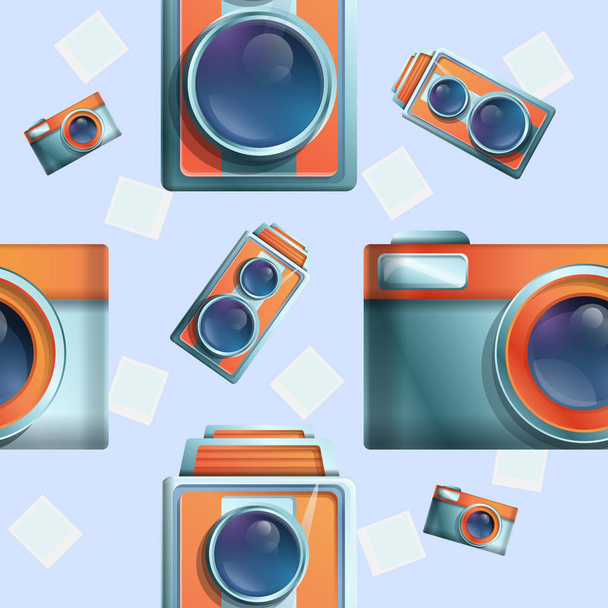seamless cartoon phot on the theme of vintage cameras, vector il - Vector, Image
