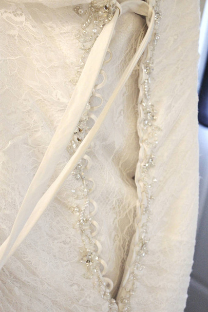 Back of a wedding dress with string and sparkle  - Photo, Image