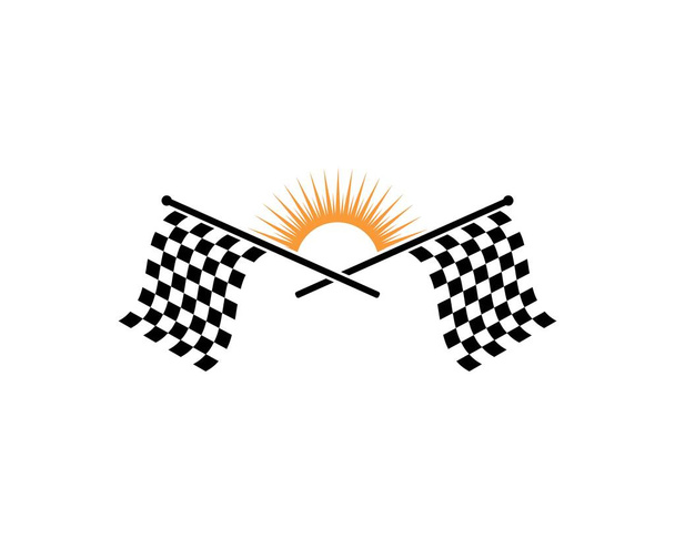icono de la bandera de carreras de vector de ilustración automotif
 - Vector, Imagen