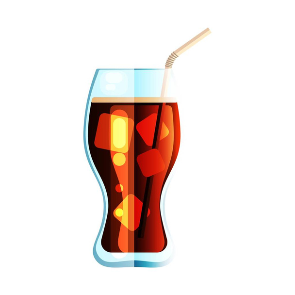 Cola or Soda flat design color icon. - Vector, Image