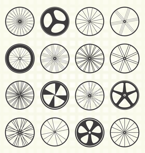 Vector Set: Bike Wheel Silhouettes - Vector, Image