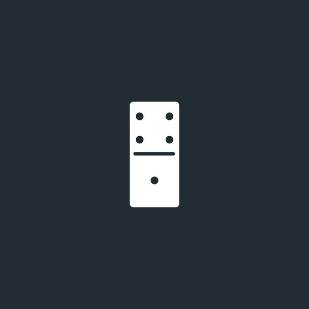Dominoes dice line icon on black font. - Vector, Image