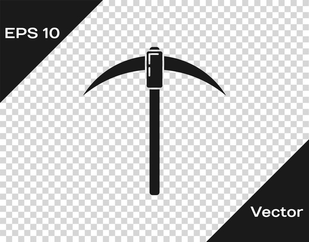 Grey Pickaxe icon isolated on transparent background. Blockchain technology, cryptocurrency mining, bitcoin, digital money market, cryptocoin wallet. Vector Illustration - Vector, Image