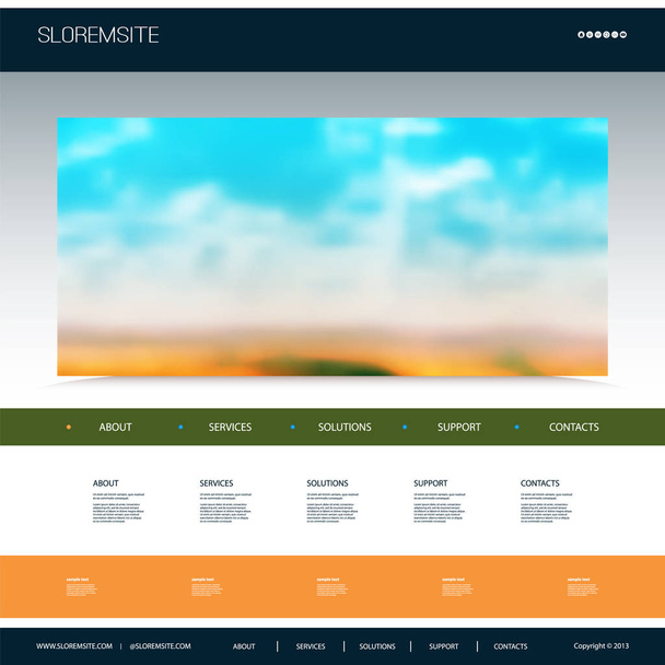 Website Design Template for Your Business with Blurred Natural Theme  - Vector, Image