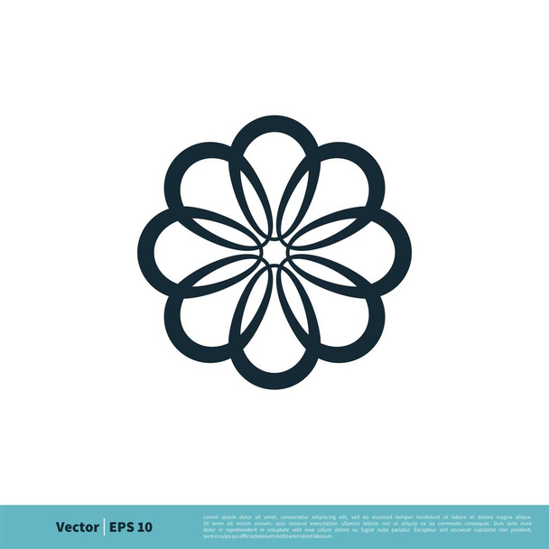 Kwiat ozdobne znak logo szablon - Wektor, obraz