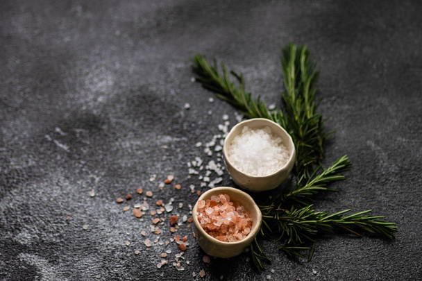 Spice cooking concept with sea salt - Foto, immagini