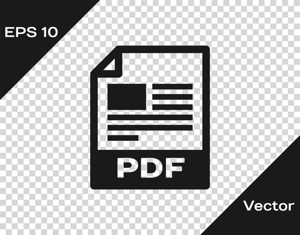 Szürke PDF fájl dokumentum ikonja. Letölt PDF gomb ikon elszigetelt-ra átlátszó háttér. PDF-fájl szimbóluma. Vektoros illusztráció - Vektor, kép