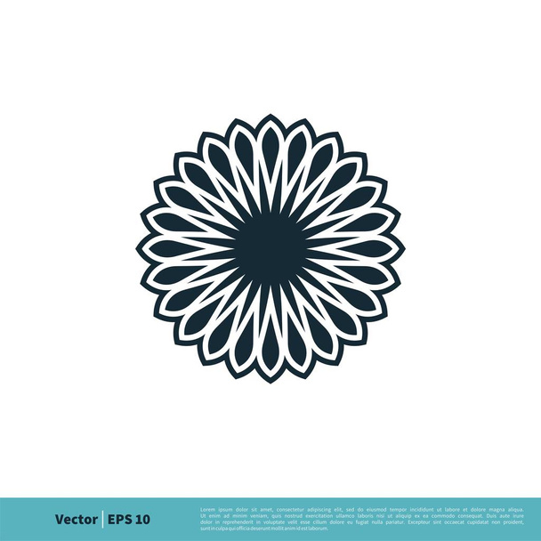 Modèle de logo de signe ornemental de fleur
 - Vecteur, image