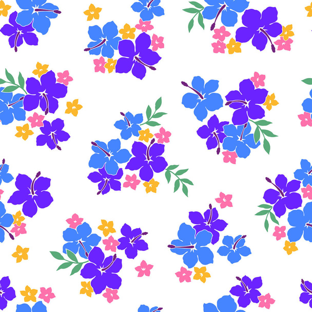 A flower pattern illustration of the Hibiscus. - Wektor, obraz