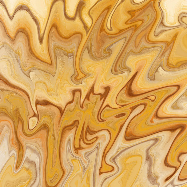 Złoty marmur i płynne streszczenie tła z smugami malarstwa olejnego - Zdjęcie, obraz