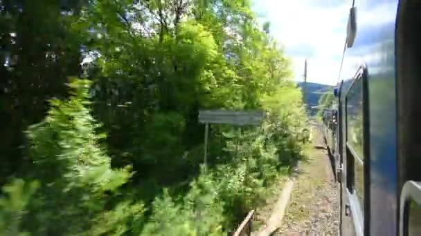 Semmering UNESCO örökség festői vasútvonal, Alpok, Ausztria, kilátás a személyvonat - Felvétel, videó