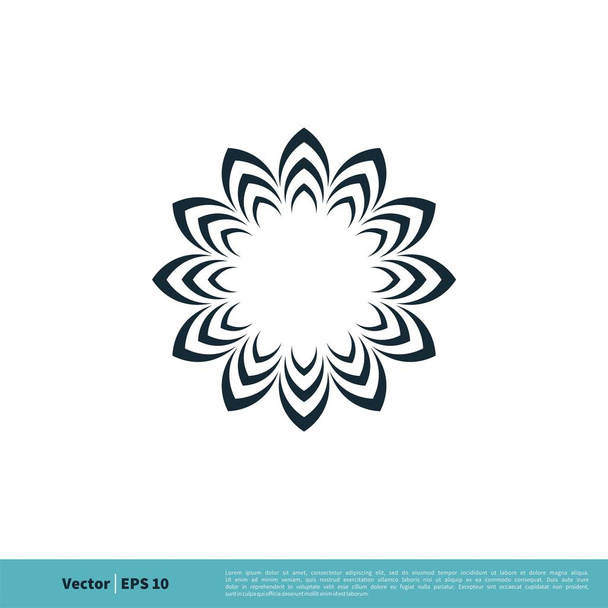 Modèle de logo de signe ornemental de fleur
 - Vecteur, image