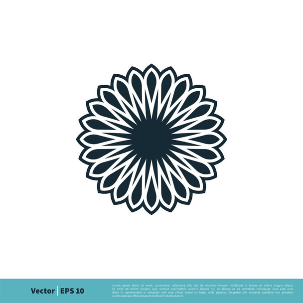 Шаблон логотипа цветочного орнамента
 - Вектор,изображение
