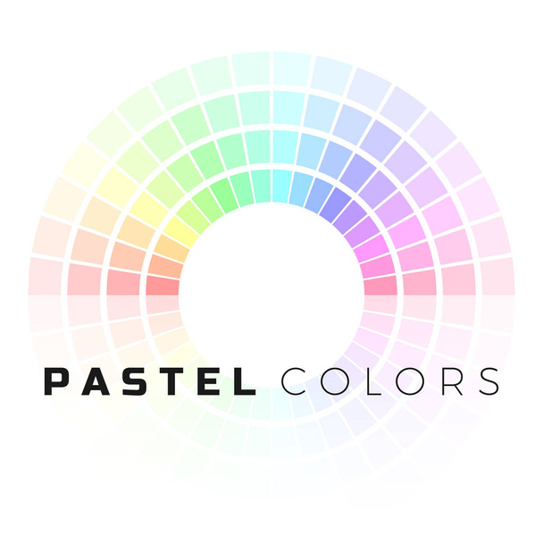 Conjunto discreto de tonos pastel. Paleta de colores circular. Espectro de color pastel. Ilustración vectorial aislada sobre fondo blanco
 - Vector, Imagen