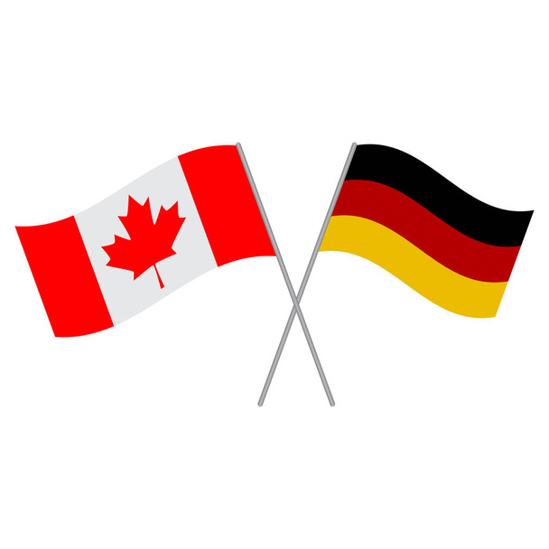 Canadian and German flags vector isolated on white background - Vector, Image