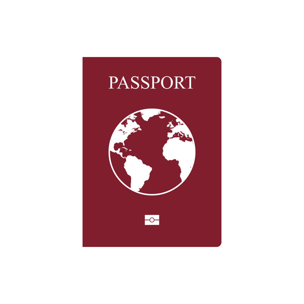 白い背景に分離されたパスポートベクトルアイコン - ベクター画像