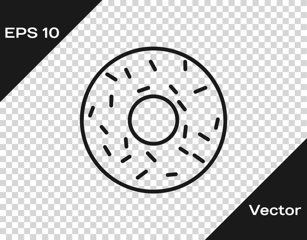 Grey Donut with sweet glaze icon isolated on transparent background. Vector Illustration - Wektor, obraz