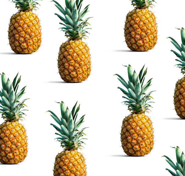 Pineapples on a solid color background - Foto, afbeelding