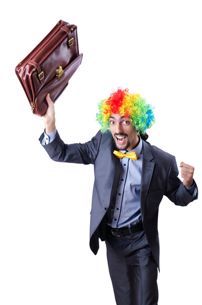 clown uomo d'affari isolato su bianco - Foto, immagini