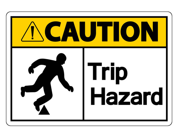 Sinal de Símbolo de Perigo de Viagem de Cuidado no fundo branco, ilustração vetorial
 - Vetor, Imagem