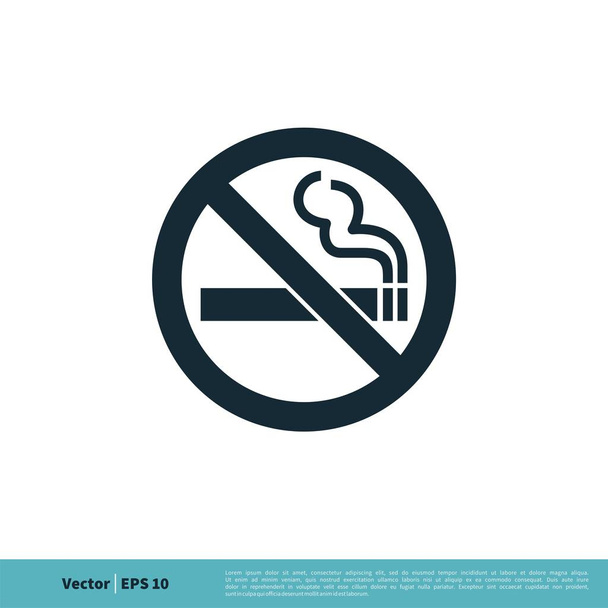 nincs dohányzás egyszerű vektoros ikon elszigetelt fehér háttér - Vektor, kép