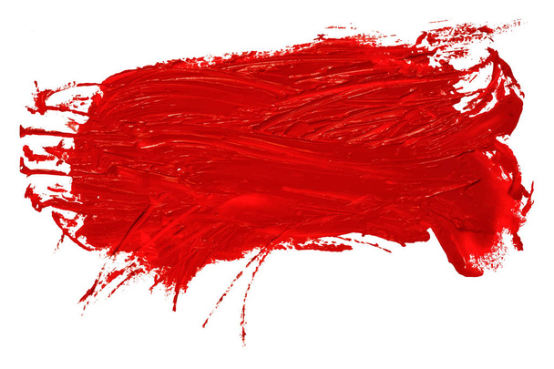 Pennellata di vernice ad olio rossa, dipinta a mano, isolata su sfondo bianco. Illustrazione vettoriale EPS10
. - Vettoriali, immagini