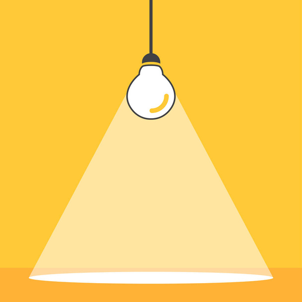 Lightbulb idea background on a orange background. Vector illustration - Vector, Image
