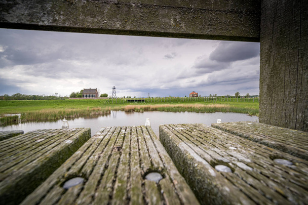 Пейзаж бывший Zuiderzee Island Schokland в голландском Noordoo
 - Фото, изображение
