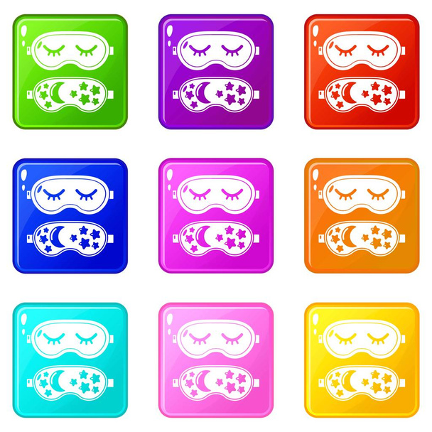 Dream icons set 9 color collection - Vector, Image