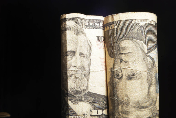 Νόμισμα και χρήμα φόντο, ΗΠΑ μετρητά. - Φωτογραφία, εικόνα