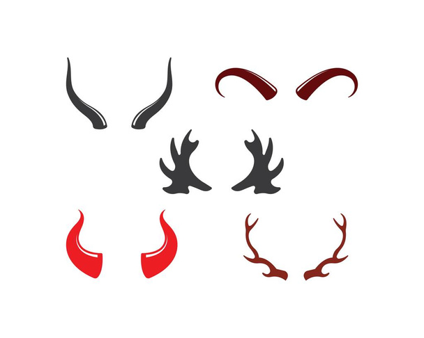 悪魔の角、動物の角のロゴアイコンベクトル - ベクター画像