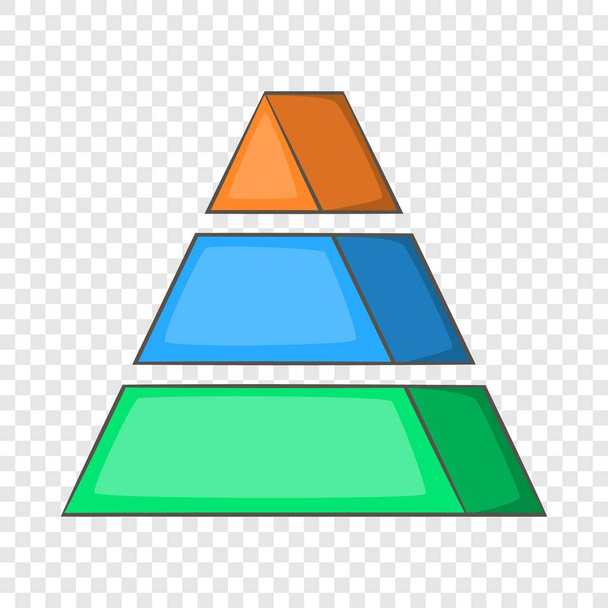Stacked pyramid icon, cartoon style - Vector, imagen