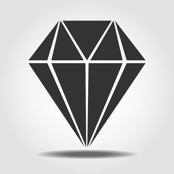 Isoliertes Mineralogie-Symbol auf sauberem Hintergrund. Vektor-Diamant-Element im trendigen Stil - Vektor, Bild