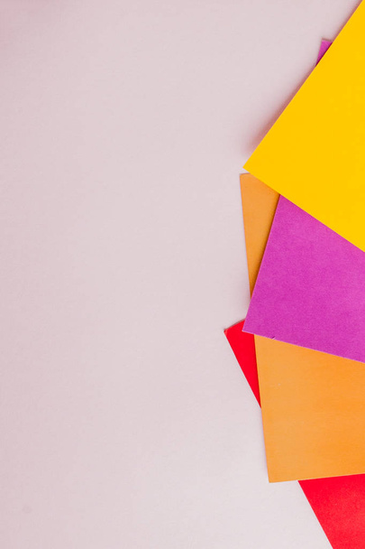 fashion geometric abstract texture of pink, yellow and blue pape - Φωτογραφία, εικόνα