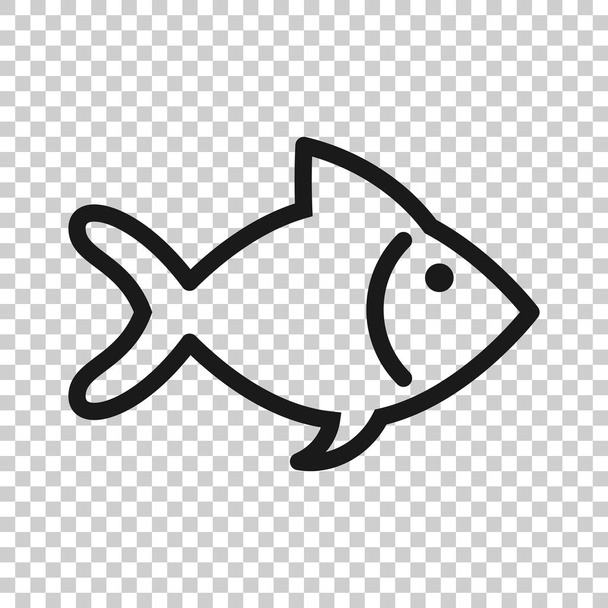Ikona znak ryby w stylu przezroczystym. Ilustracja wektorowa Goldfish na białym tle. Koncepcja biznesowa owoców morza. - Wektor, obraz