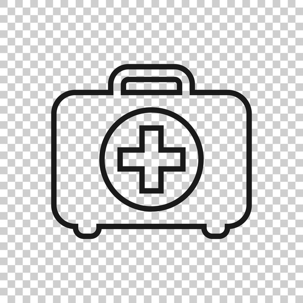EHBO-kit pictogram in transparante stijl. Gezondheid, Help en medische diagnostiek vector illustratie op geïsoleerde achtergrond. Doctor Bag business concept. - Vector, afbeelding