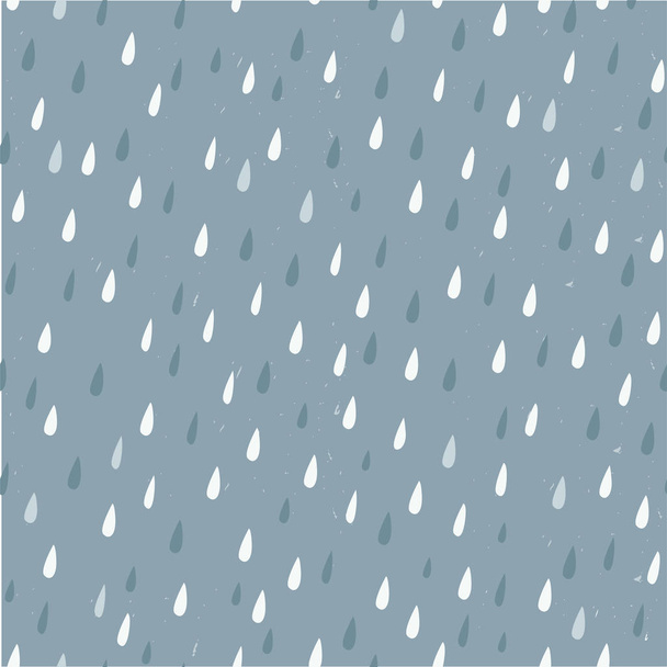 vettore carino gocce di pioggia colorate sul modello grigio senza cuciture
 - Vettoriali, immagini