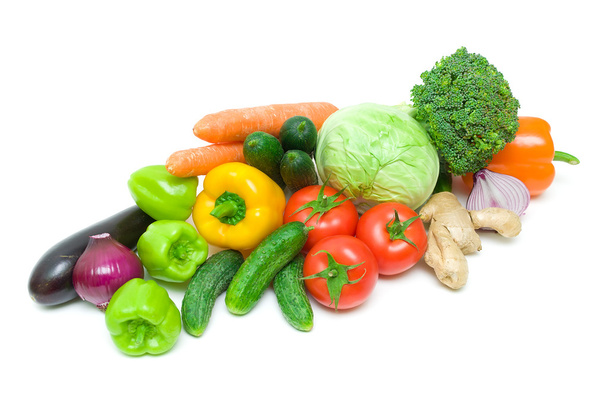 frisches Gemüse isoliert auf weißem Hintergrund - Foto, Bild
