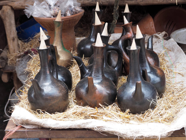 Traditional coffee pots are used throughout the country, Ethiopia - Photo, Image