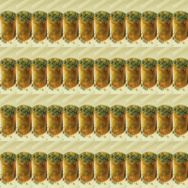Seamless pattern with marijuana buds - Photo, Image