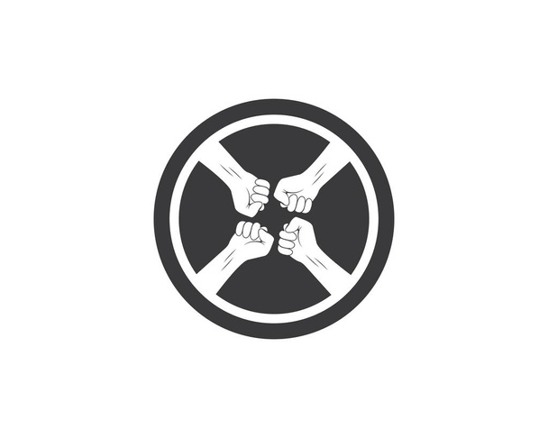 Erfolg, Zweisamkeit Hand Symbol Logo Vektor - Vektor, Bild