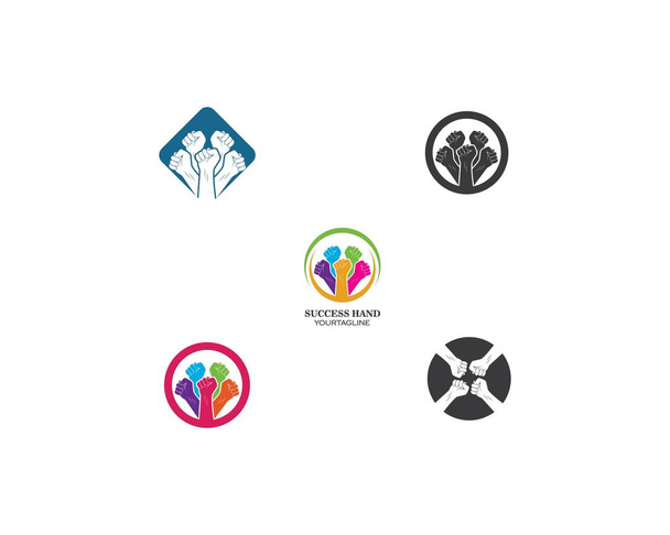 success,togetherness hand icon logo vector - Vector, Image