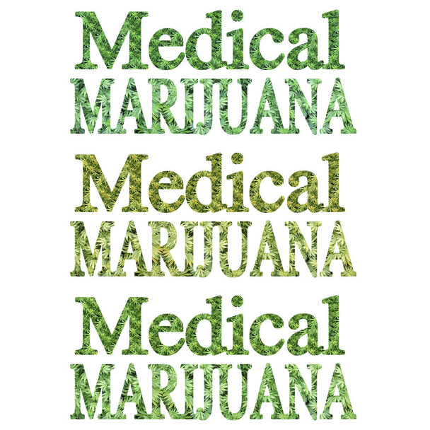 Konceptuální plakát lékařské marihuany s textem - Fotografie, Obrázek