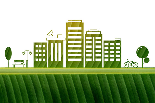 Go green city.  Save earth planet world concept. Ecology friendl - Photo, image